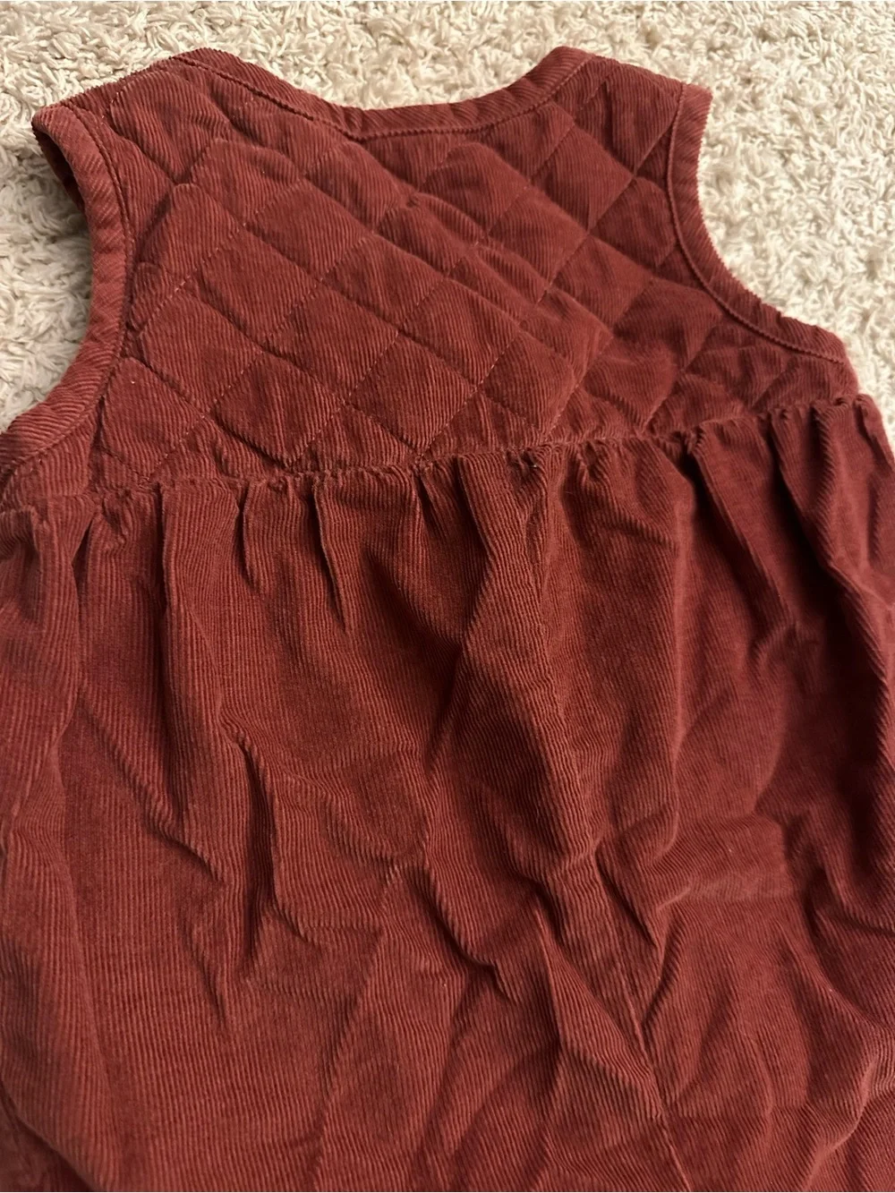 Old Navy Baby Girls Rust Corduroy Sleeveless Romper - 6-12M